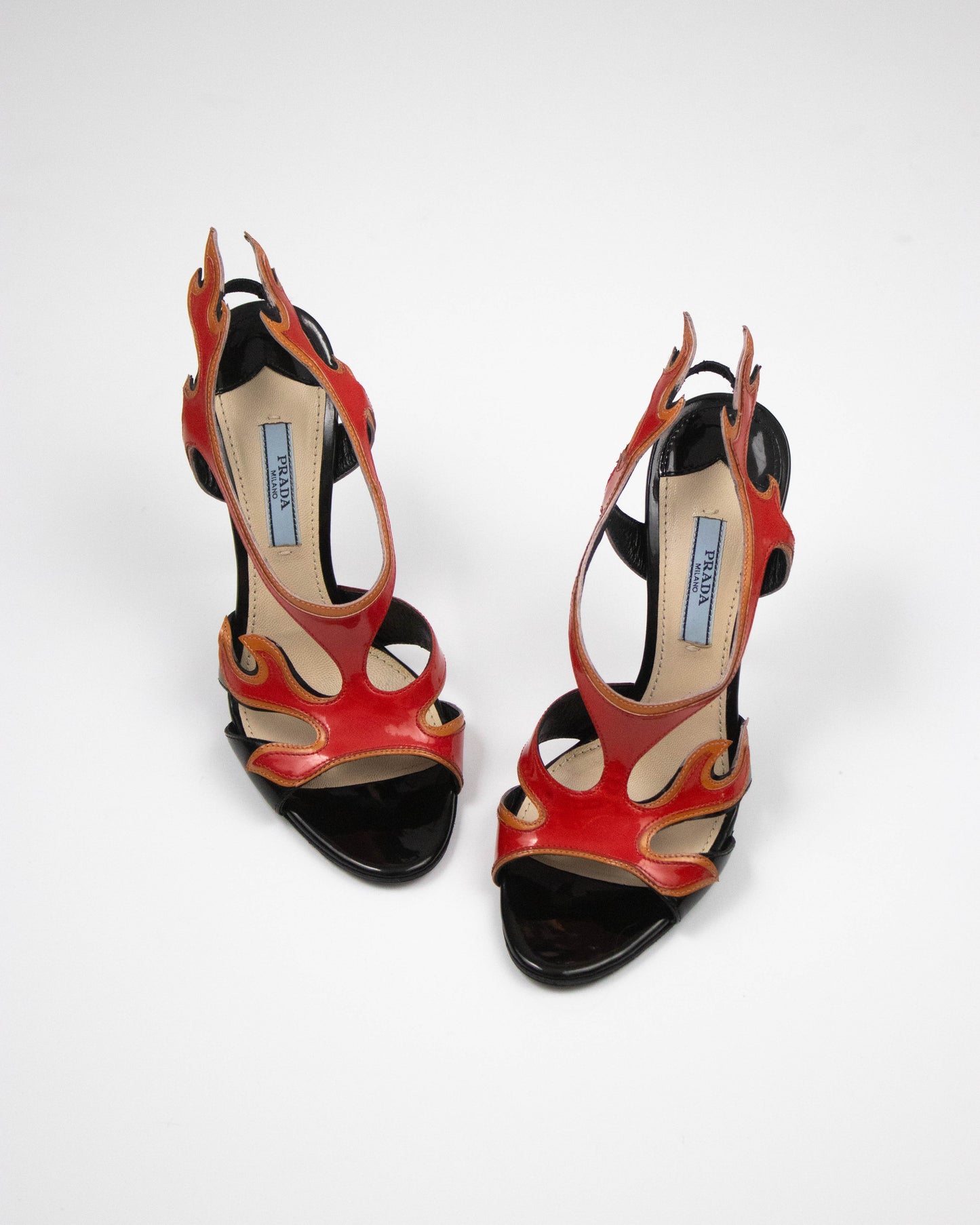 Prada S/S 2012 Red Patent Leather Flame Heels / 36 (US 6)