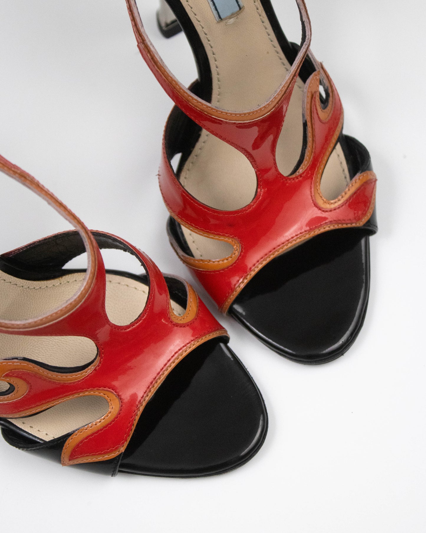 Prada S/S 2012 Red Patent Leather Flame Heels / 36 (US 6)