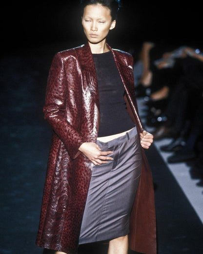 Rare S/S 1998 Gucci by Tom Ford Brown Ostrich Leather Crystal G Pumps / 39 (US 9)