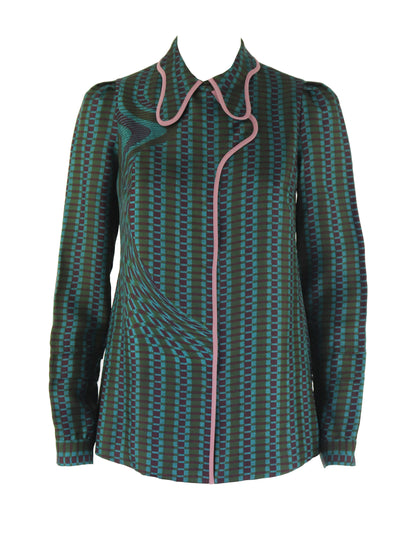 Vintage S/S 2008 Prada Fairy Collection Forest Green Silk Runway Ensemble / XS-S