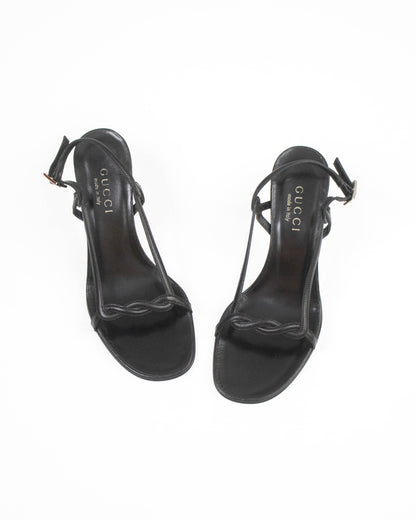 Vintage 1990s Gucci by Tom Ford Black Twisted Heels / 36 (US 6)