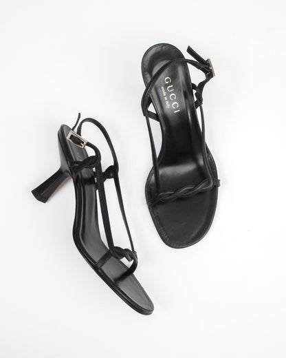 Vintage 1990s Gucci by Tom Ford Black Twisted Heels / 36 (US 6)
