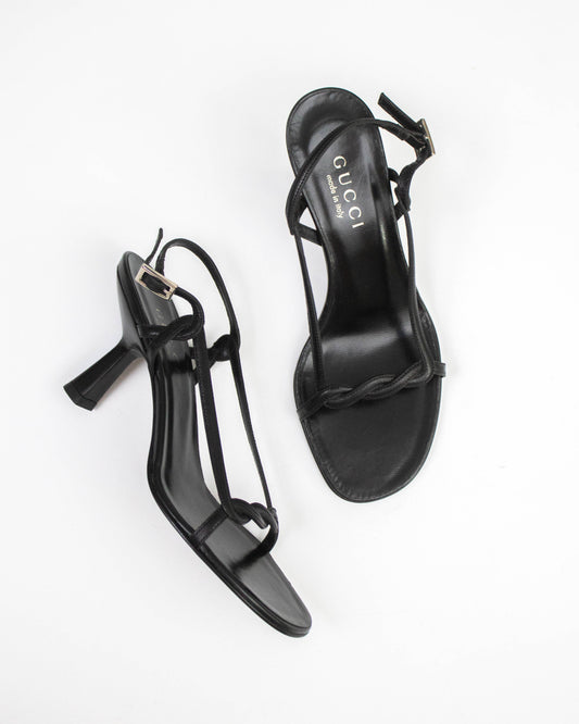 Vintage 1990s Gucci by Tom Ford Black Twisted Heels / 36 (US 6)