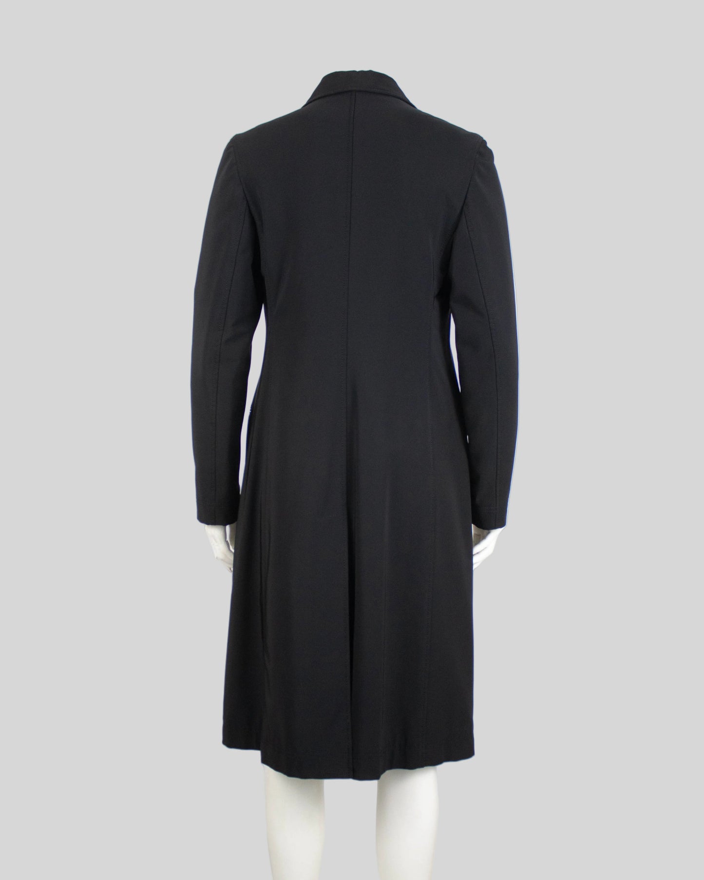 Vintage 1990s Prada Black Nylon Trench Coat As seen on CBK