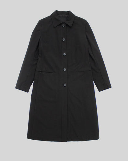 Vintage 1990s Prada Black Nylon Trench Coat As seen on CBK