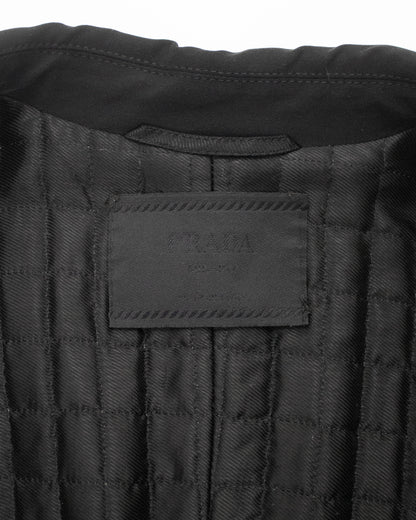 Vintage 1990s Prada Black Nylon Trench Coat As seen on CBK