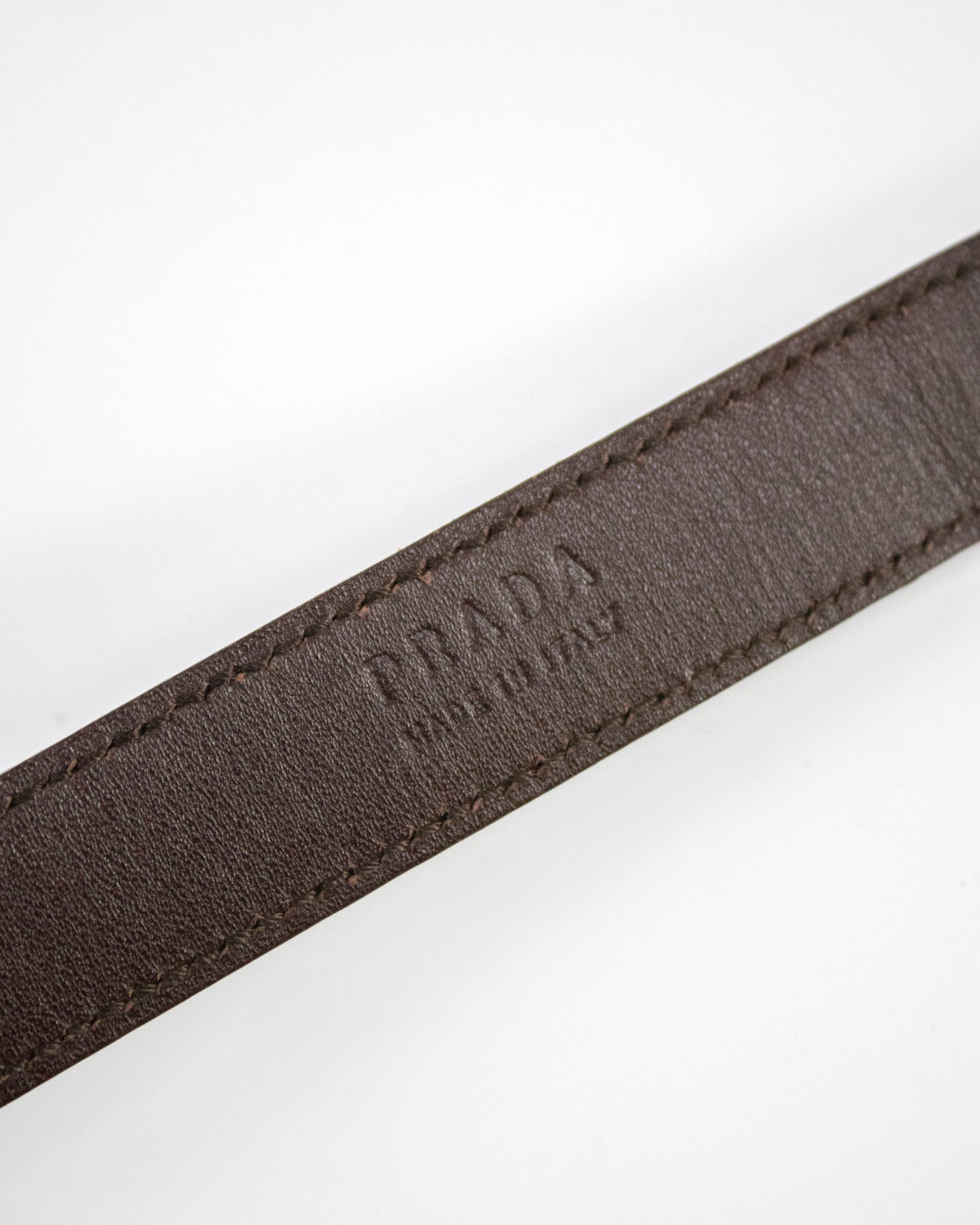 Vintage 1990s Prada Brown Python Print Leather Belt / XS-S