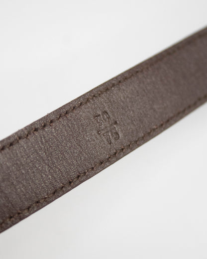 Vintage 1990s Prada Brown Python Print Leather Belt / XS-S