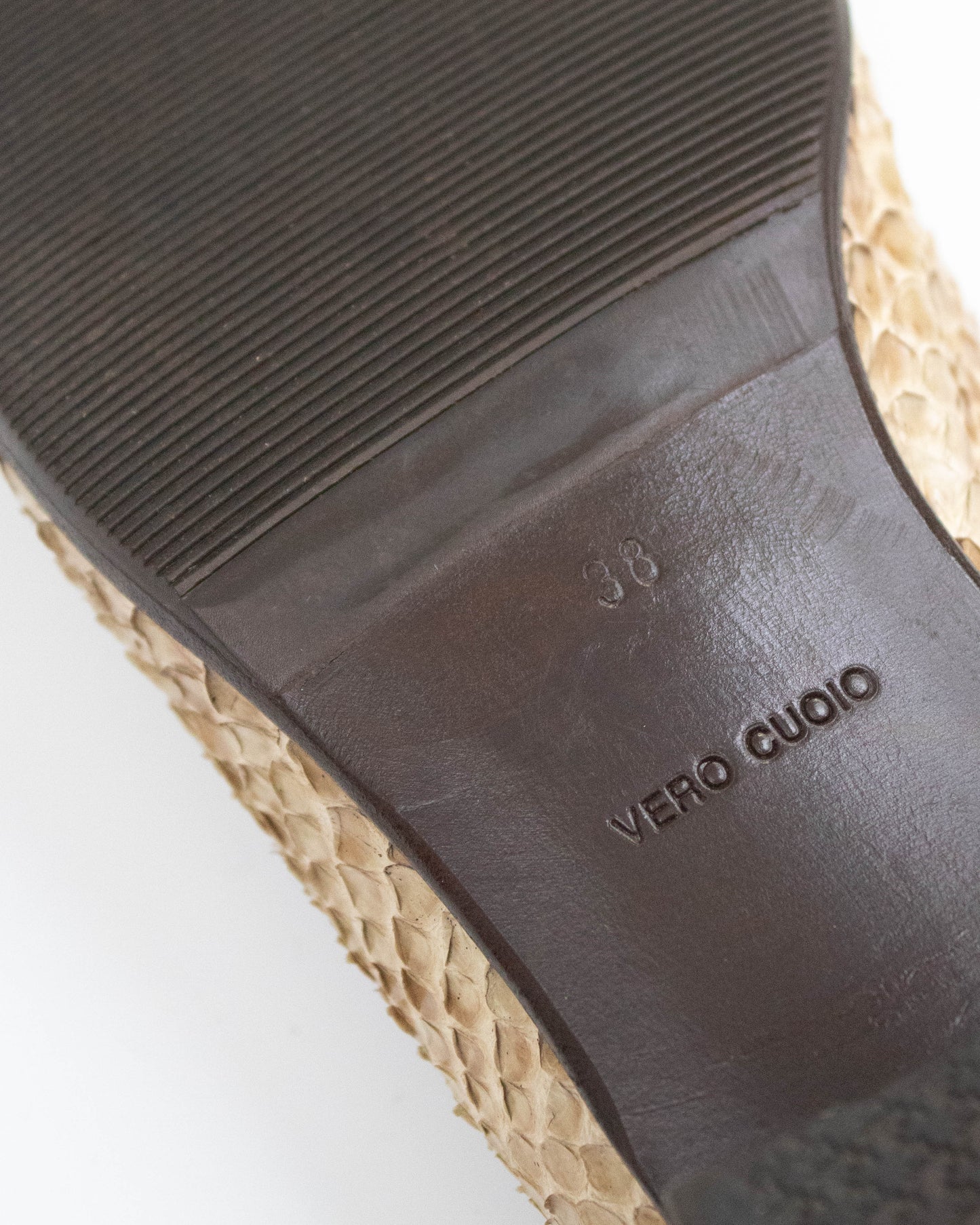 Vintage 1990s Prada Snakeskin Python Loafer Shoes / 38 (US 8)