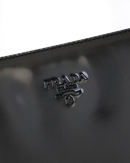 Vintage 1990s Prada Spazzolato Patent Leather Shoulder Bag