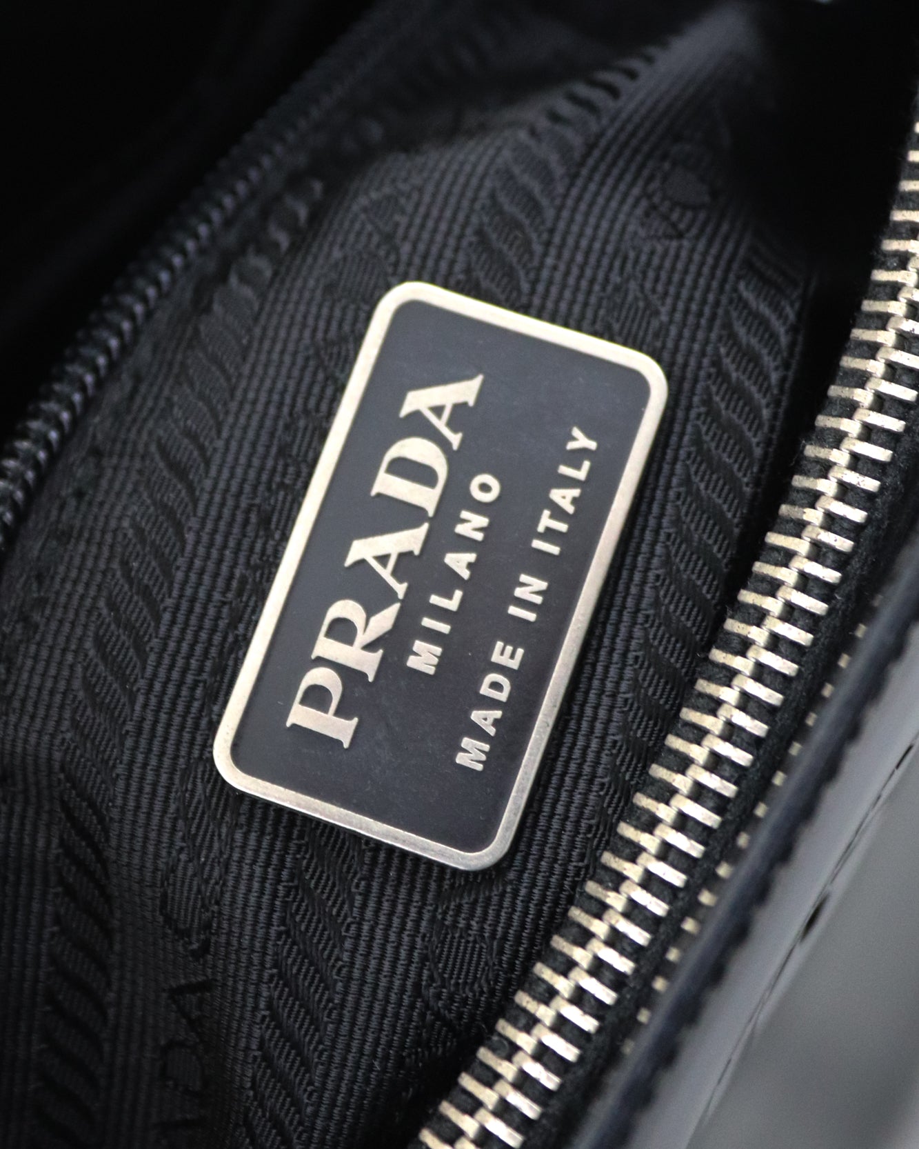 Vintage 1990s Prada Spazzolato Patent Leather Shoulder Bag