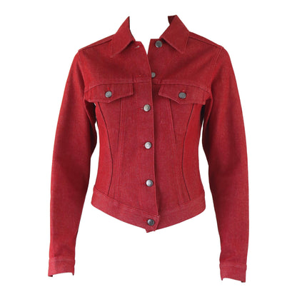 Vintage 1999 Gucci by Tom Ford Red Denim Jacket / IT 38 (XS)