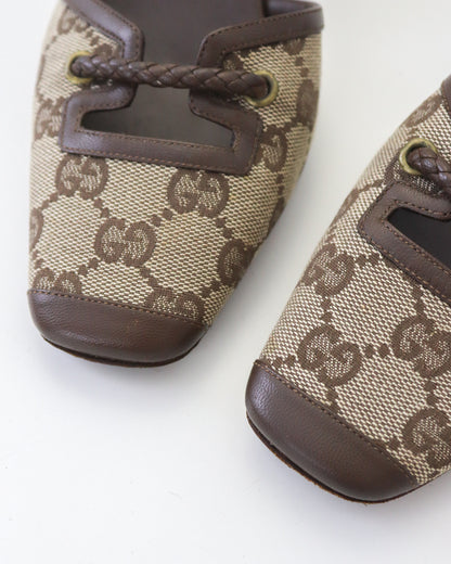 Vintage 2000s Gucci Classic GG Monogram Kitten Heel Mules / 36 (US 6)