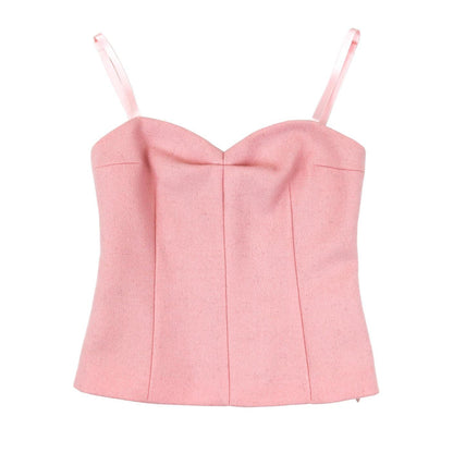 Vintage 2000s Miu Miu Prada Baby Pink Wool Mohair Bustier Top / IT 42 (S)