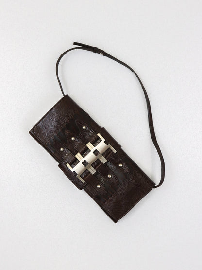 Vintage 2005 Calvin Klein Collection Leather Baguette Bag