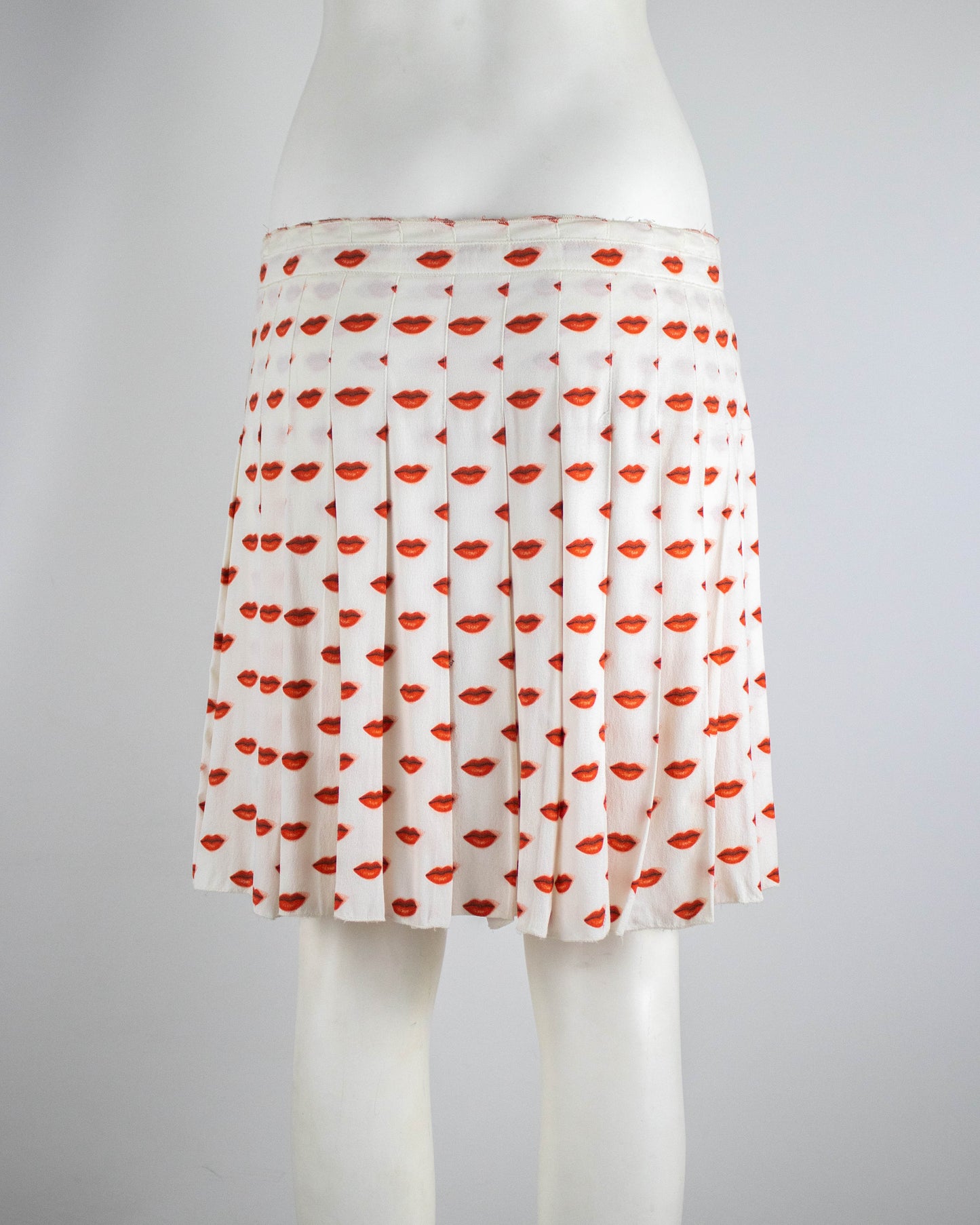 Vintage 2010 Prada Lips Print Pleated Wrap Skirt / IT 40 (S)