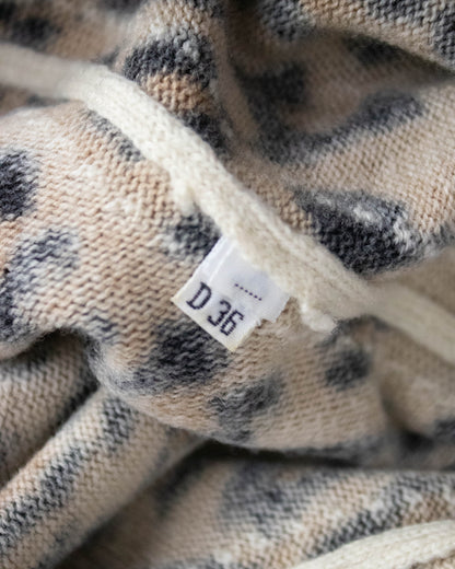 Vintage Blumarine F/W 1998 Leopard Lace Print Mink Fur Collar Cardigan / S