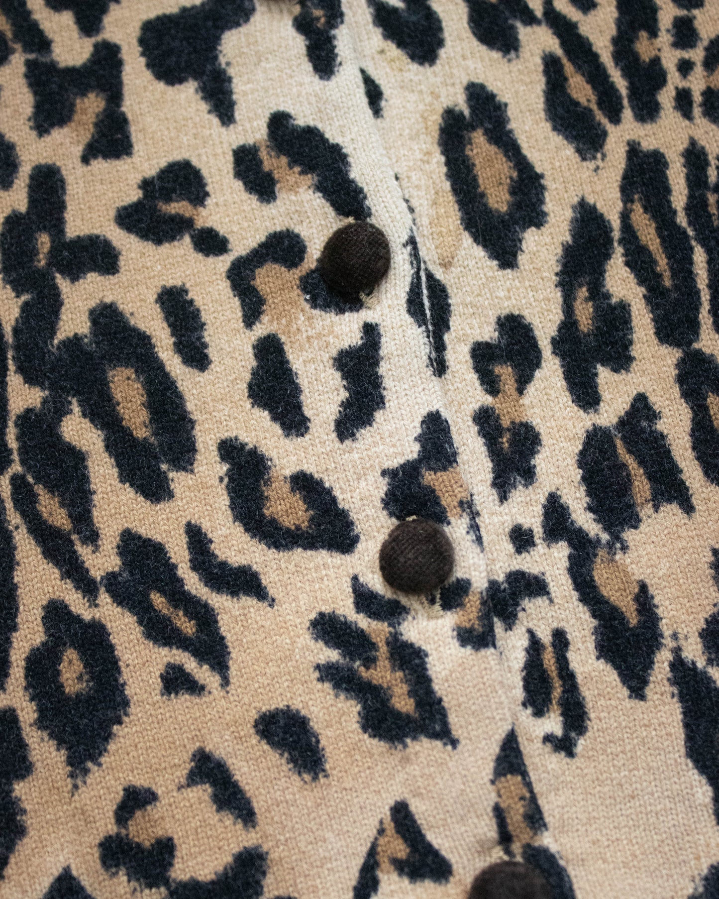 Vintage Blumarine F/W 1998 Leopard Lace Print Mink Fur Collar Cardigan / S
