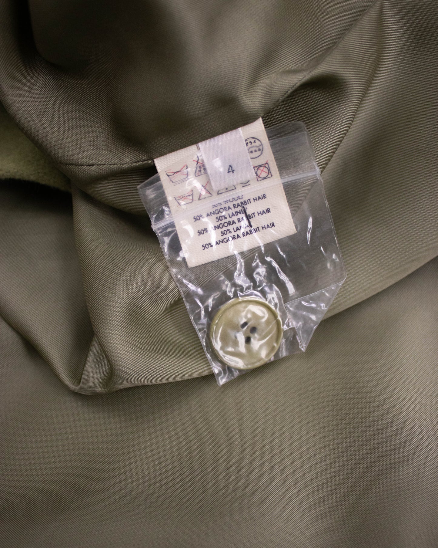 Vintage Calvin Klein Collection Angora Rabbit Hair Wool Double-Breasted Coat / XS