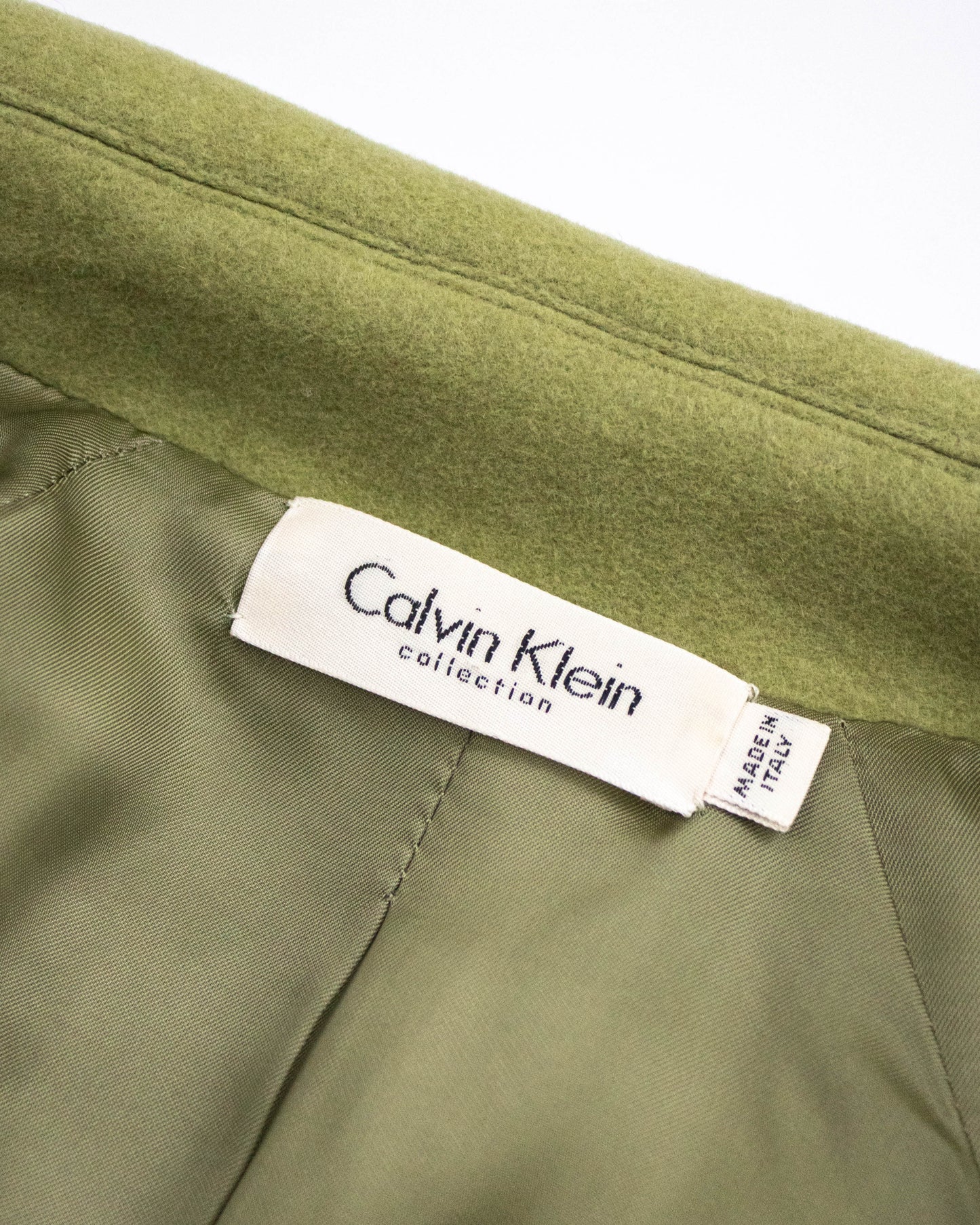 Vintage Calvin Klein Collection Angora Rabbit Hair Wool Double-Breasted Coat / XS