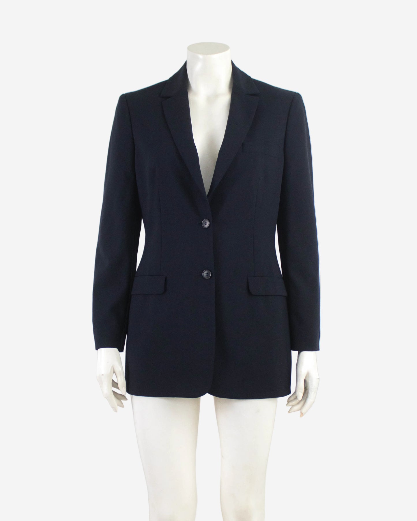 Vintage Calvin Klein Collection Navy Wool Blazer / S-M (8)
