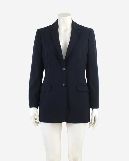 Vintage Calvin Klein Collection Navy Wool Blazer / S-M (8)