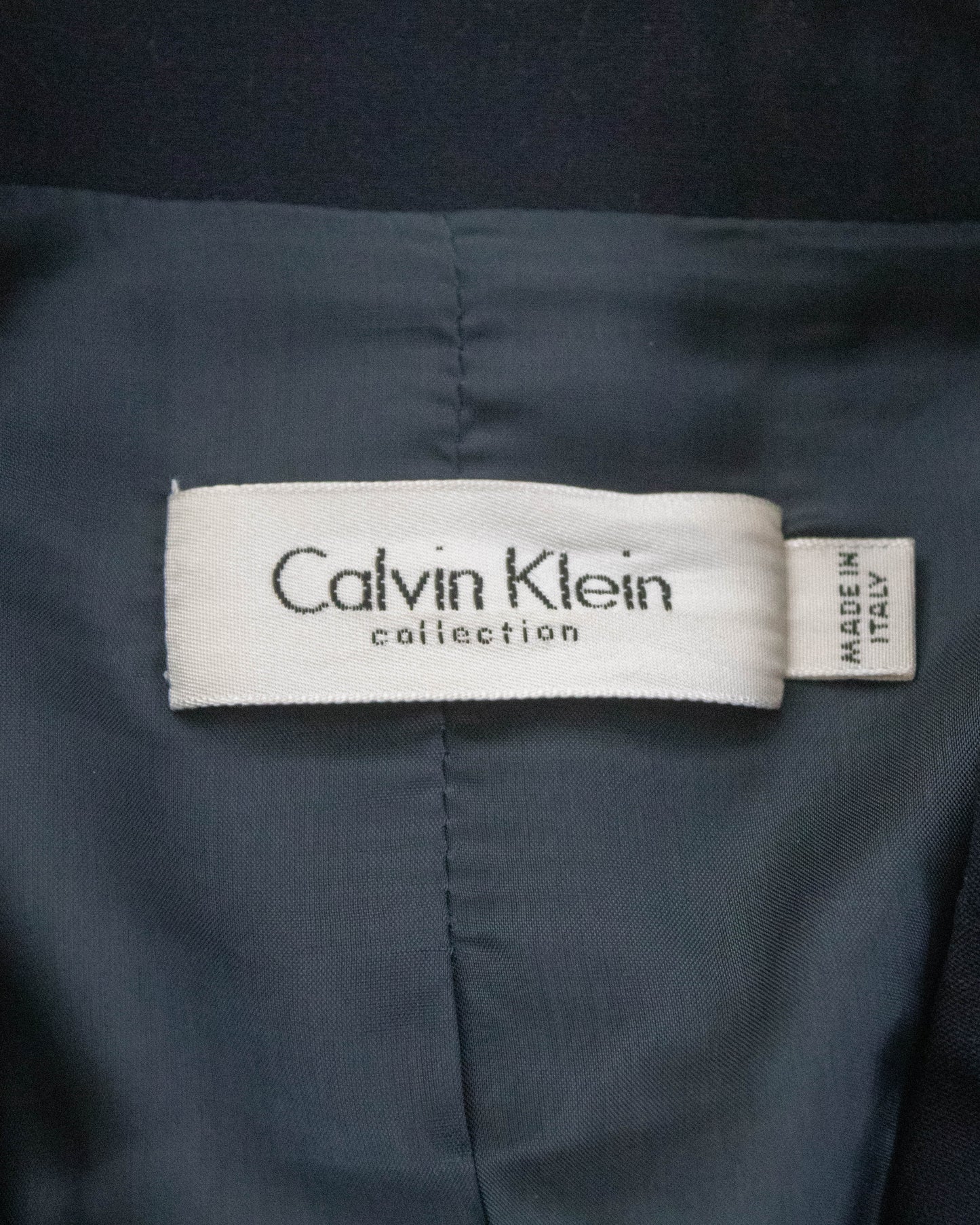 Vintage Calvin Klein Collection Navy Wool Blazer / S-M (8)