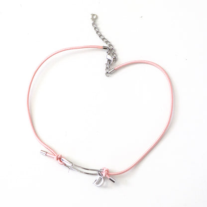 Vintage Christian Dior Pink Chord Safety Pin Choker Necklace