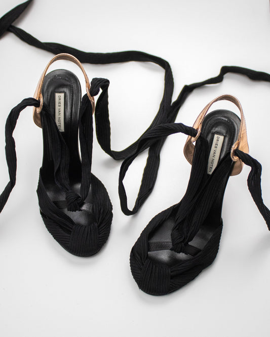 Vintage Dries Van Noten S/S 2012 Ankle Wrap Runway Heels / 35 (US 5)