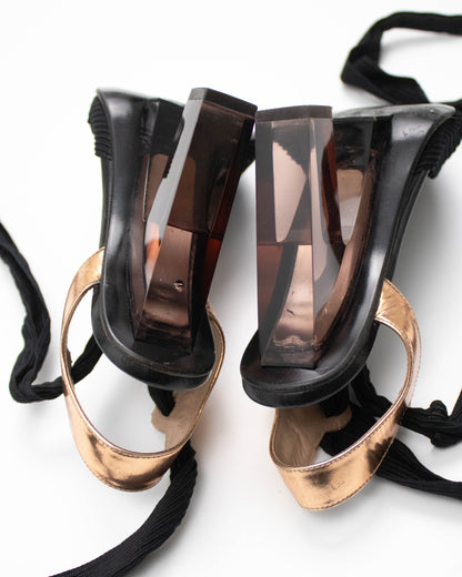 Vintage Dries Van Noten S/S 2012 Ankle Wrap Runway Heels / 35 (US 5)