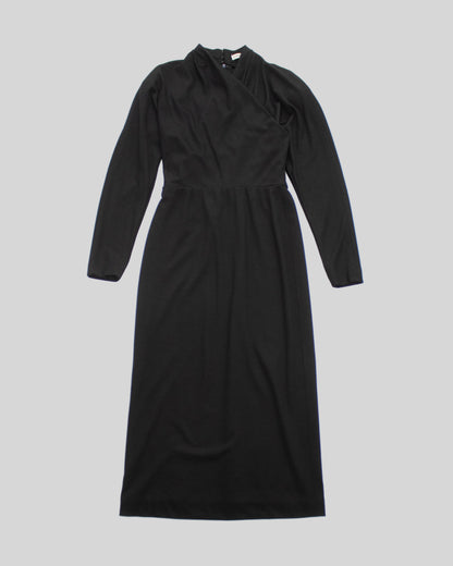  Calvin Klein Fall/Winter 1986 black midi runway dress flat view