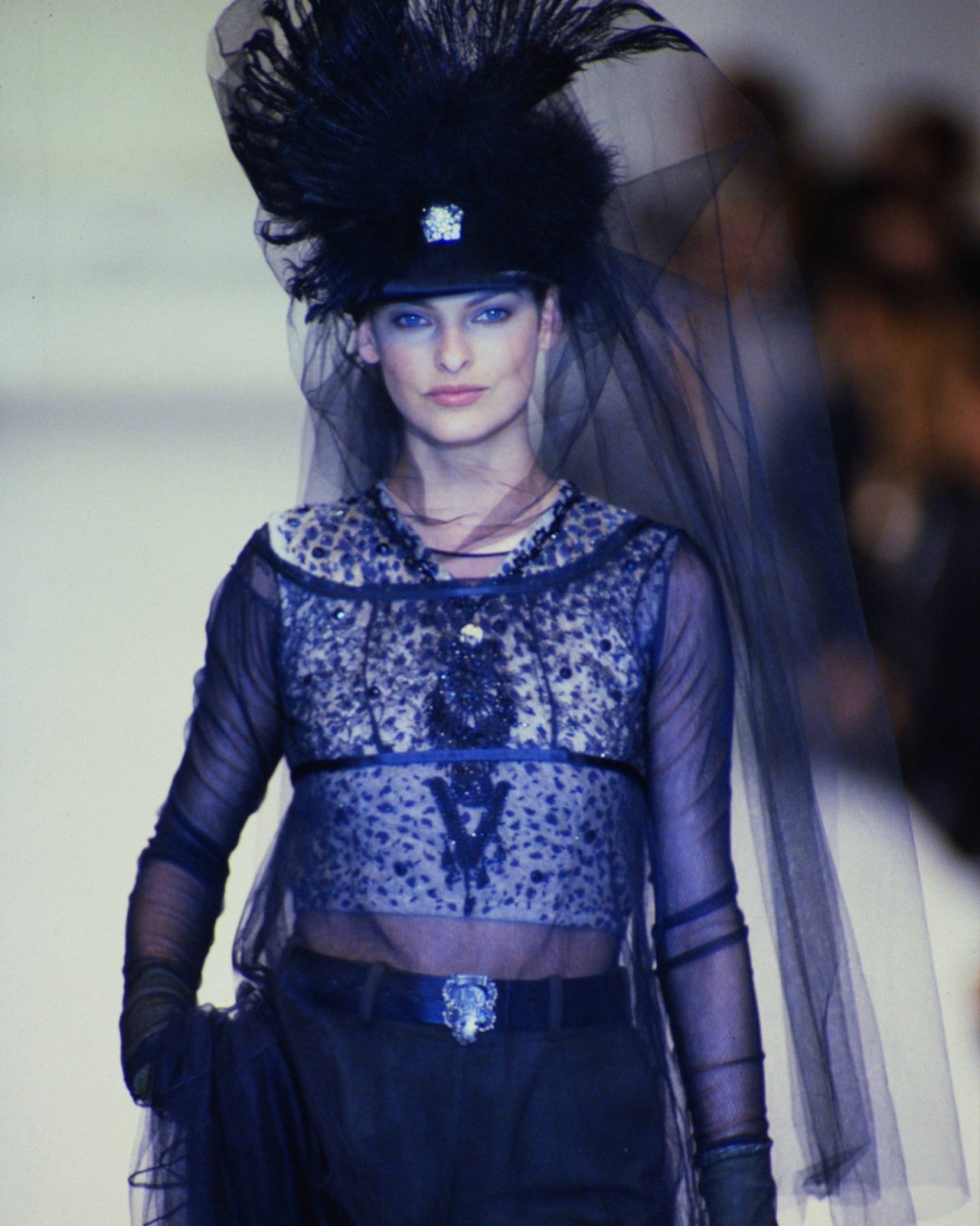 Vintage F/W 1994 Blumarine Anna Molinari Beaded Leopard Runway Tank Top / S-M