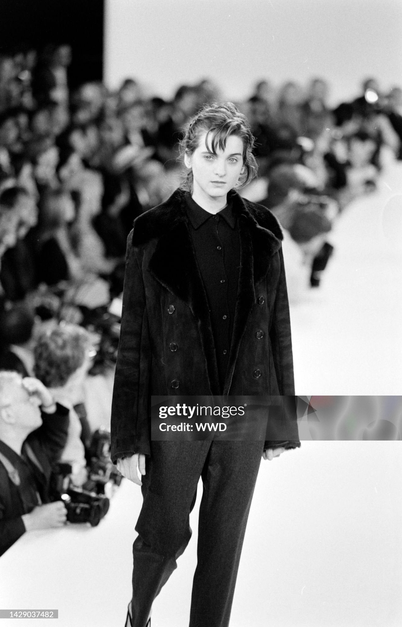 Vintage F/W 1994 Calvin Klein Collection Brown Lambskin Shearling Jacket / M