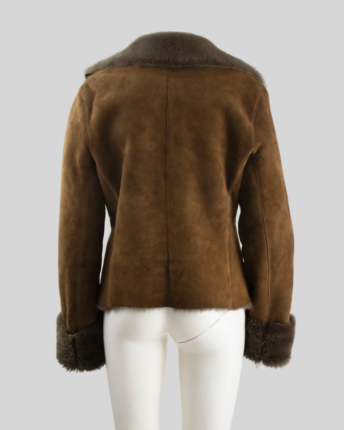 Vintage F/W 1994 Calvin Klein Collection Brown Lambskin Shearling Jacket / M