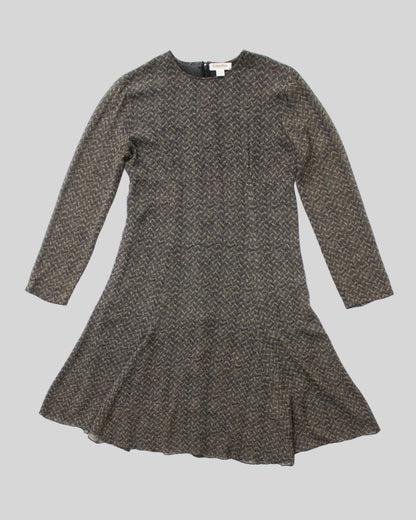 Vintage F/W 1994 Calvin Klein Collection Gray Silk Sheer Dress / S-M