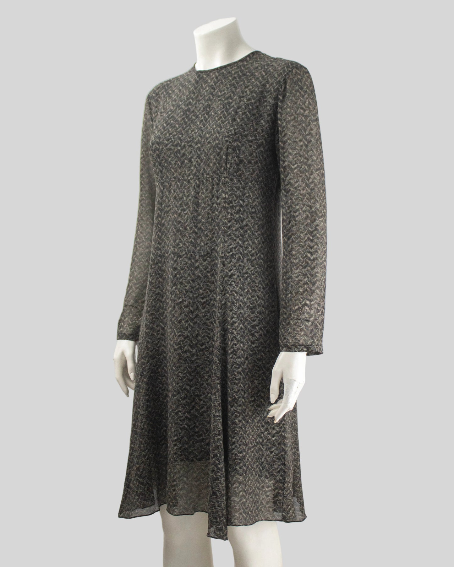 Vintage F/W 1994 Calvin Klein Collection Gray Silk Sheer Dress / S-M