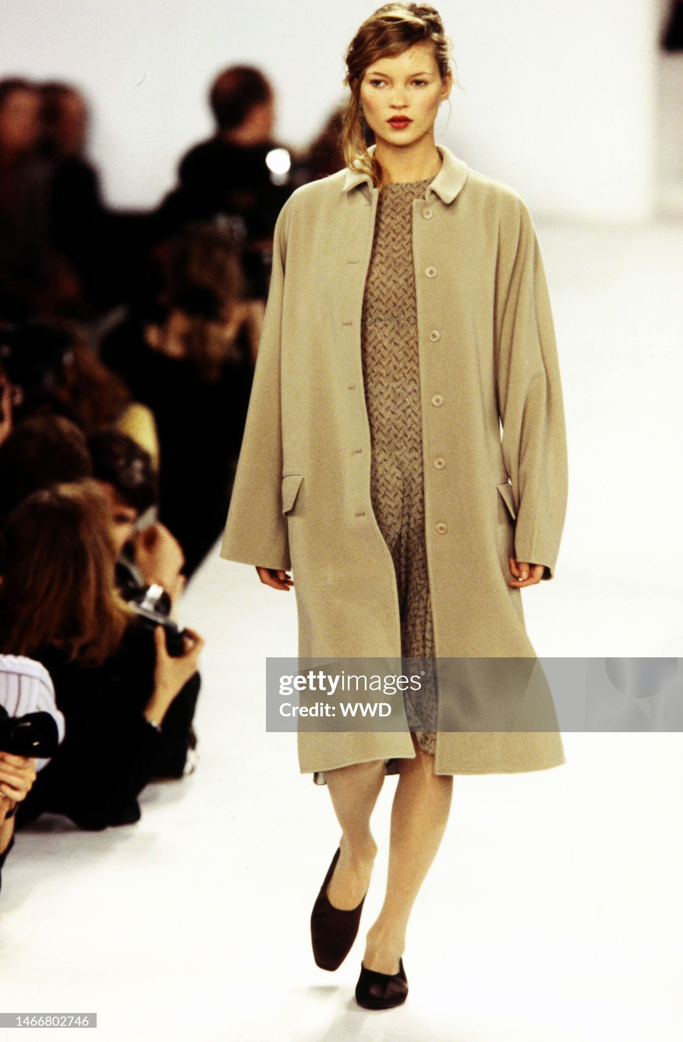 Vintage F/W 1994 Calvin Klein Collection Gray Silk Sheer Dress / S-M