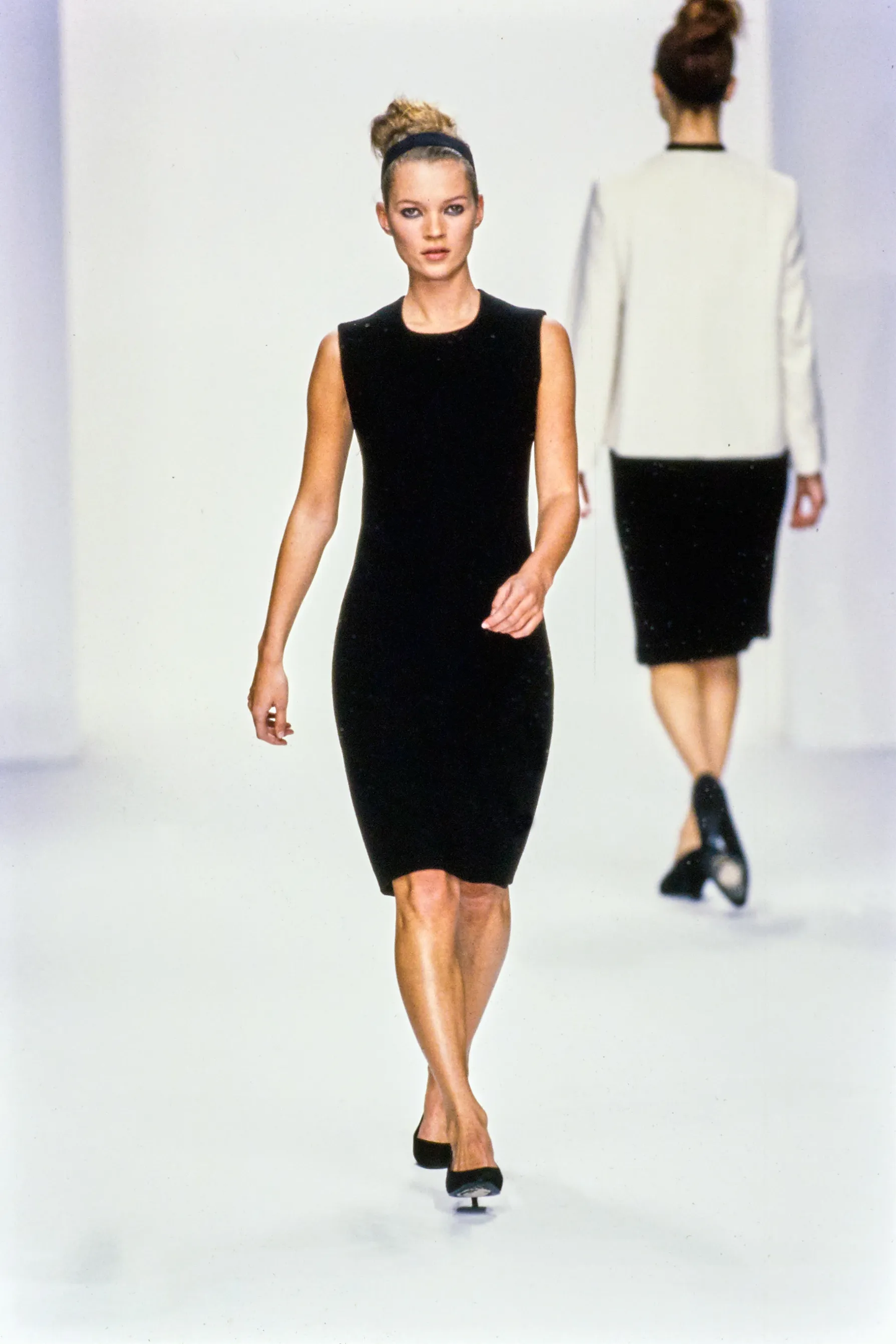 Vintage F/W 1995 Calvin Klein Collection Black Wool Mini Dress / XS-S