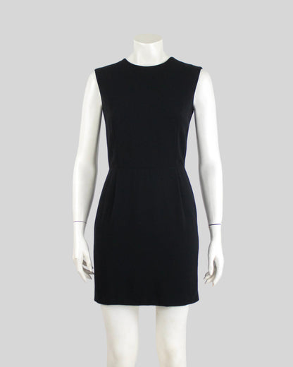 Vintage F/W 1995 Calvin Klein Collection Black Wool Mini Dress / XS-S