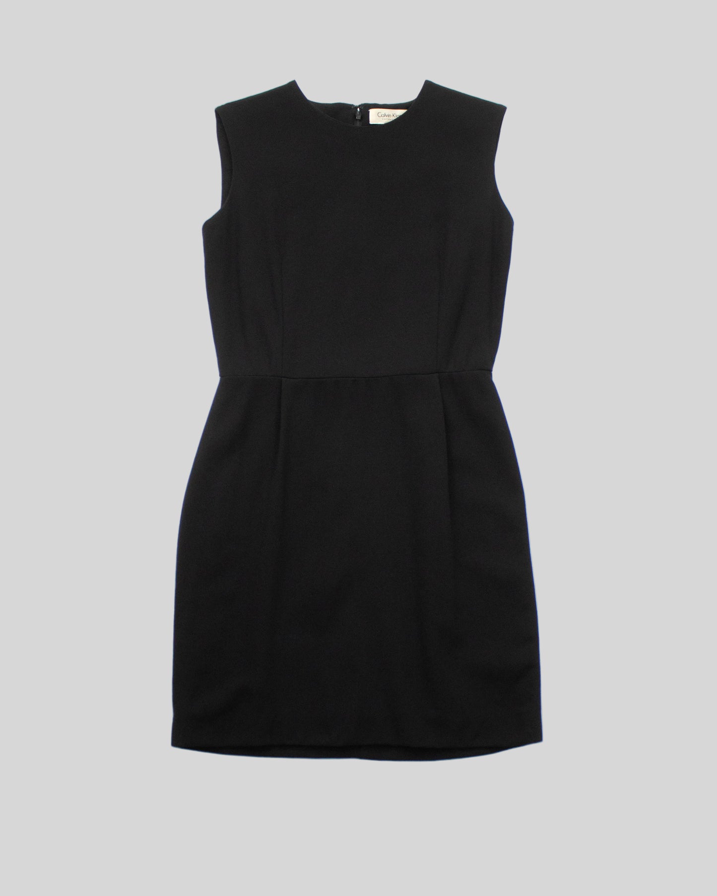 Vintage F/W 1995 Calvin Klein Collection Black Wool Mini Dress / XS-S