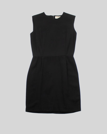 Vintage F/W 1995 Calvin Klein Collection Black Wool Mini Dress / XS-S