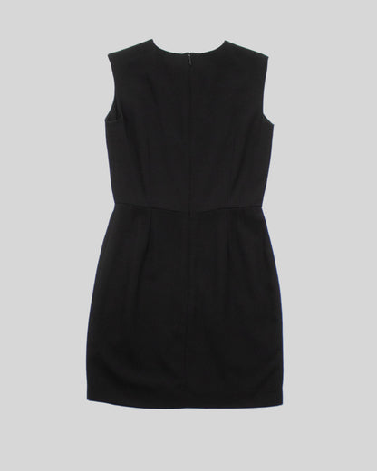 Vintage F/W 1995 Calvin Klein Collection Black Wool Mini Dress / XS-S