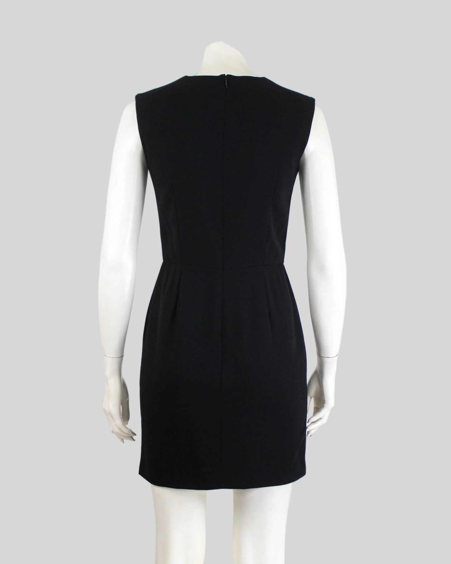 Vintage F/W 1995 Calvin Klein Collection Black Wool Mini Dress / XS-S