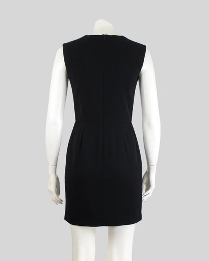 Vintage F/W 1995 Calvin Klein Collection Black Wool Mini Dress / XS-S