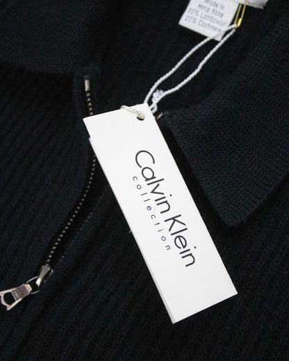 Vintage F/W 1995 Calvin Klein Collection Runway Ribbed Knit Wool Cashmere Blend Cardigan / L
