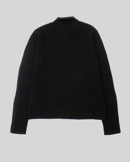 Vintage F/W 1995 Calvin Klein Collection Runway Ribbed Knit Wool Cashmere Blend Cardigan / L