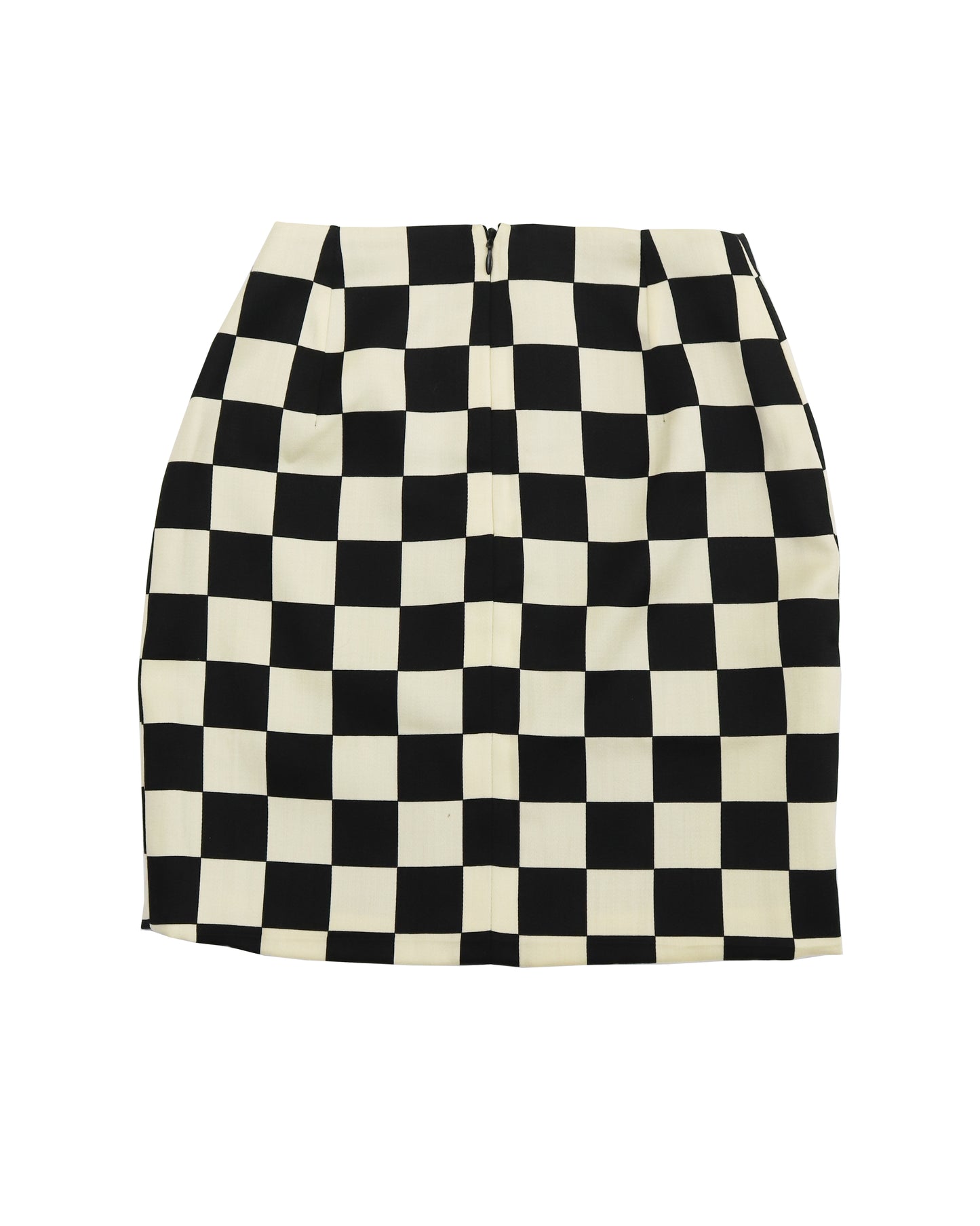 Vintage F/W 1995 Gianni Versace Couture Runway Wool Checker Skirt / IT 38 (XS)