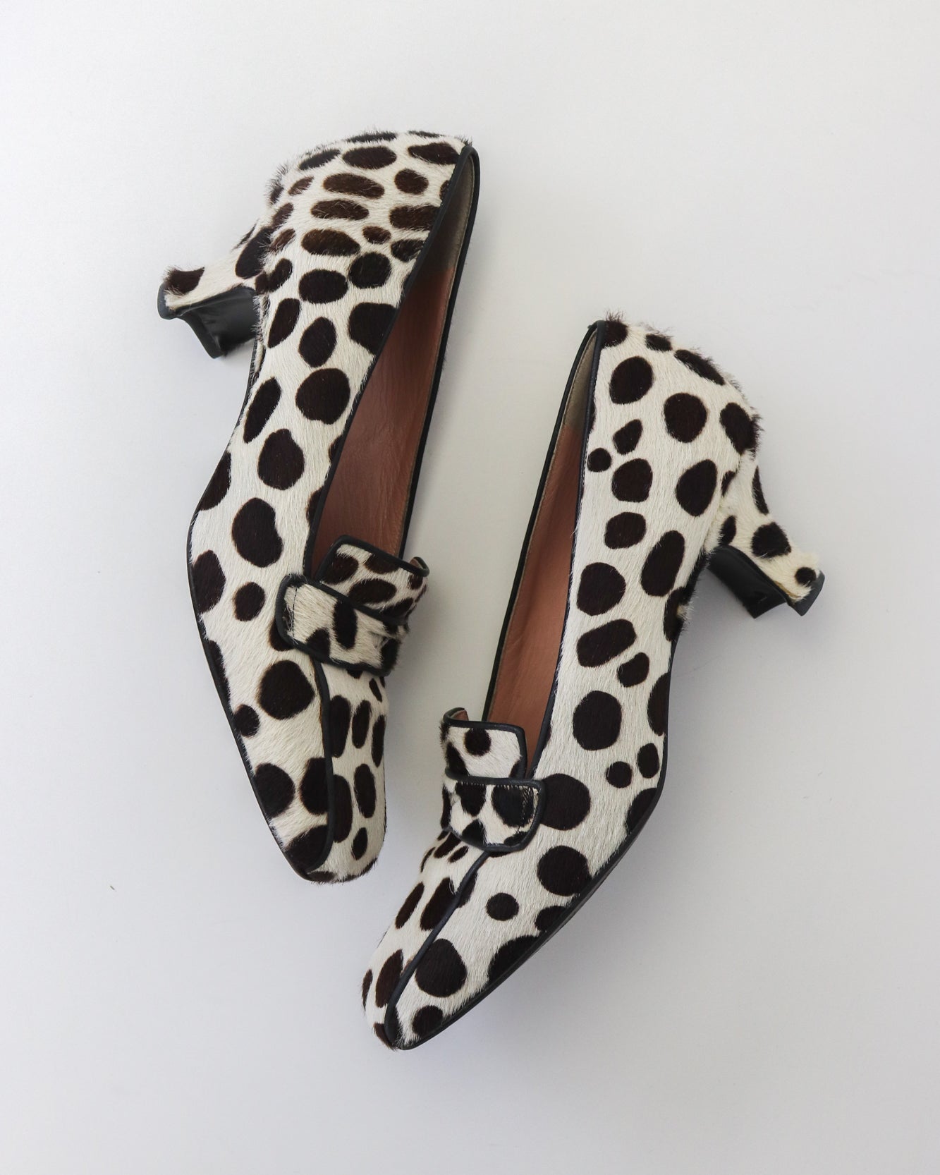 Vintage F/W 1995 Prada Dalmatian Pony Hair Loafers As seen on Carolyn Bessette Kennedy