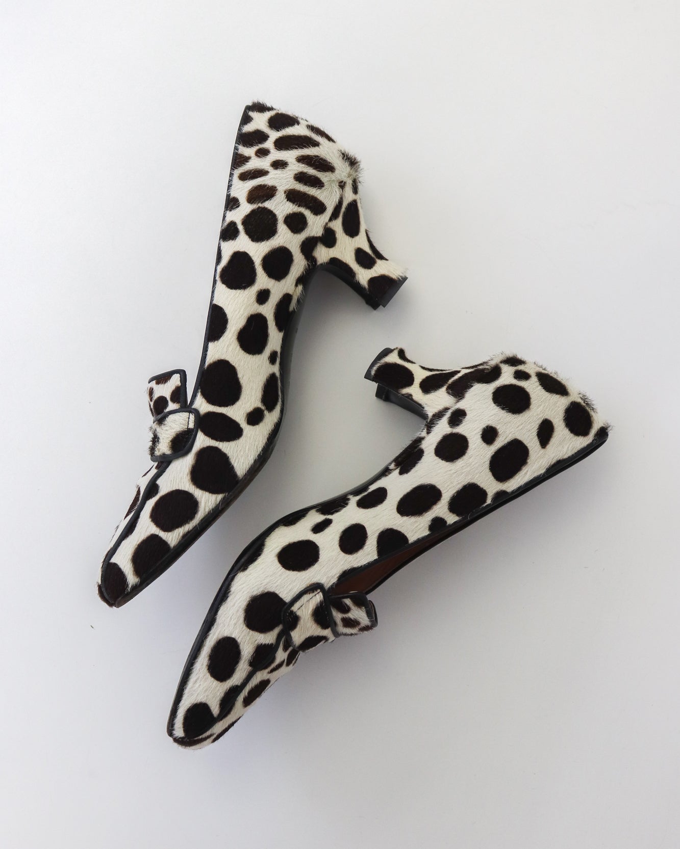 Vintage F/W 1995 Prada Dalmatian Pony Hair Loafers As seen on Carolyn Bessette Kennedy