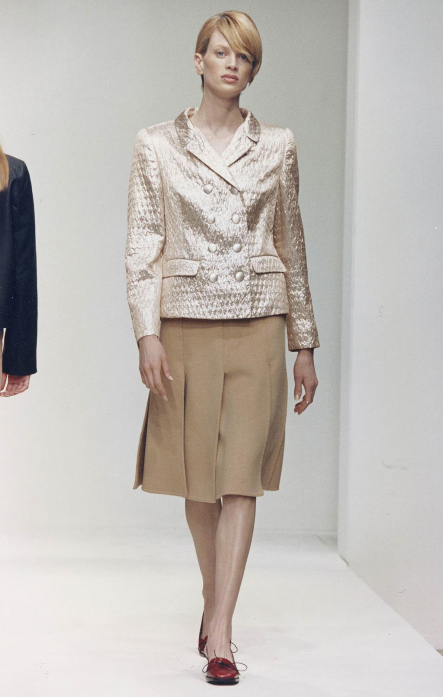 Vintage F/W 1995 Prada Rose Gold Double-Breasted Runway Jacket / IT 42 (S-M)